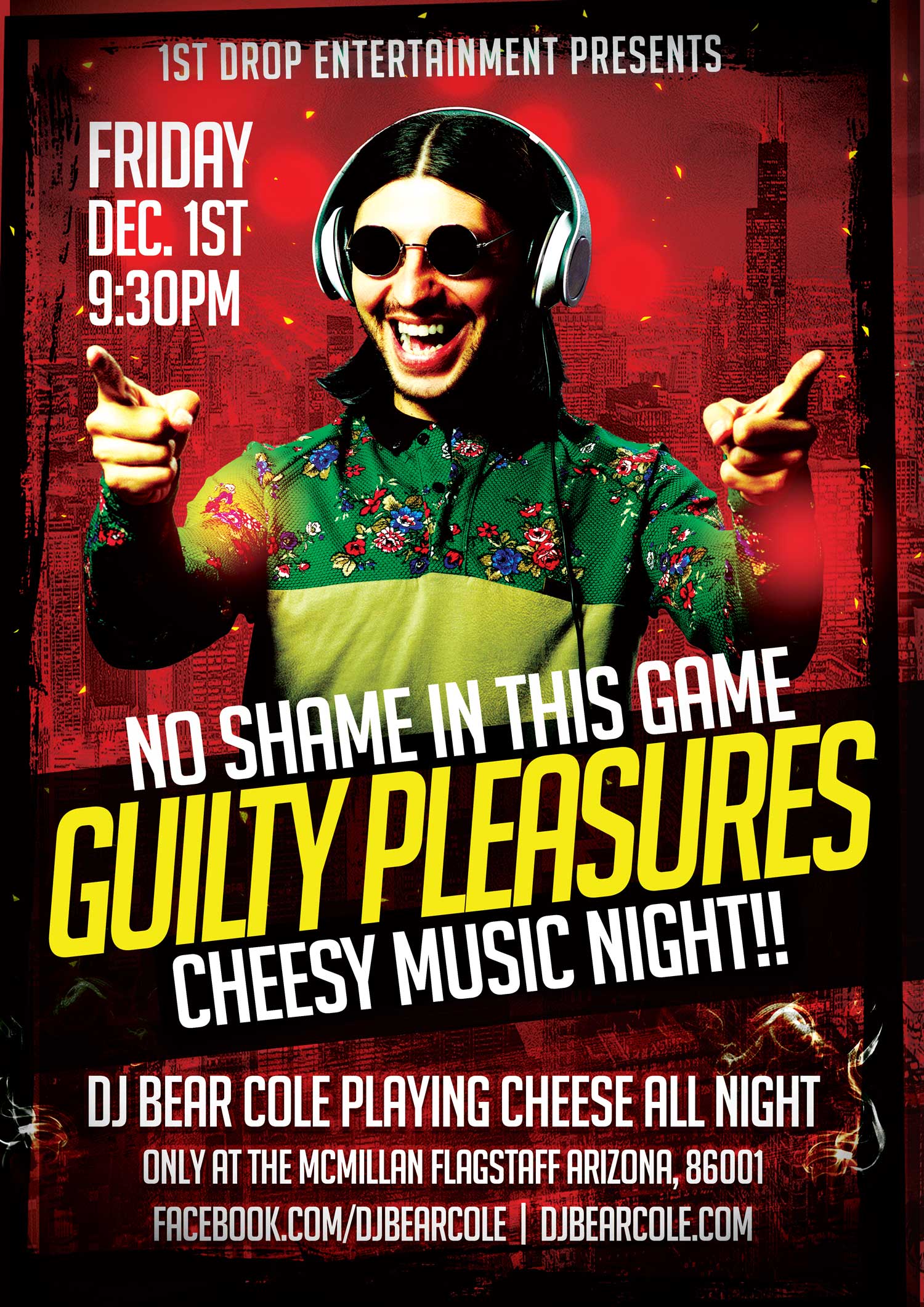 Guilty Pleasures Cheesy Music Night flyer
