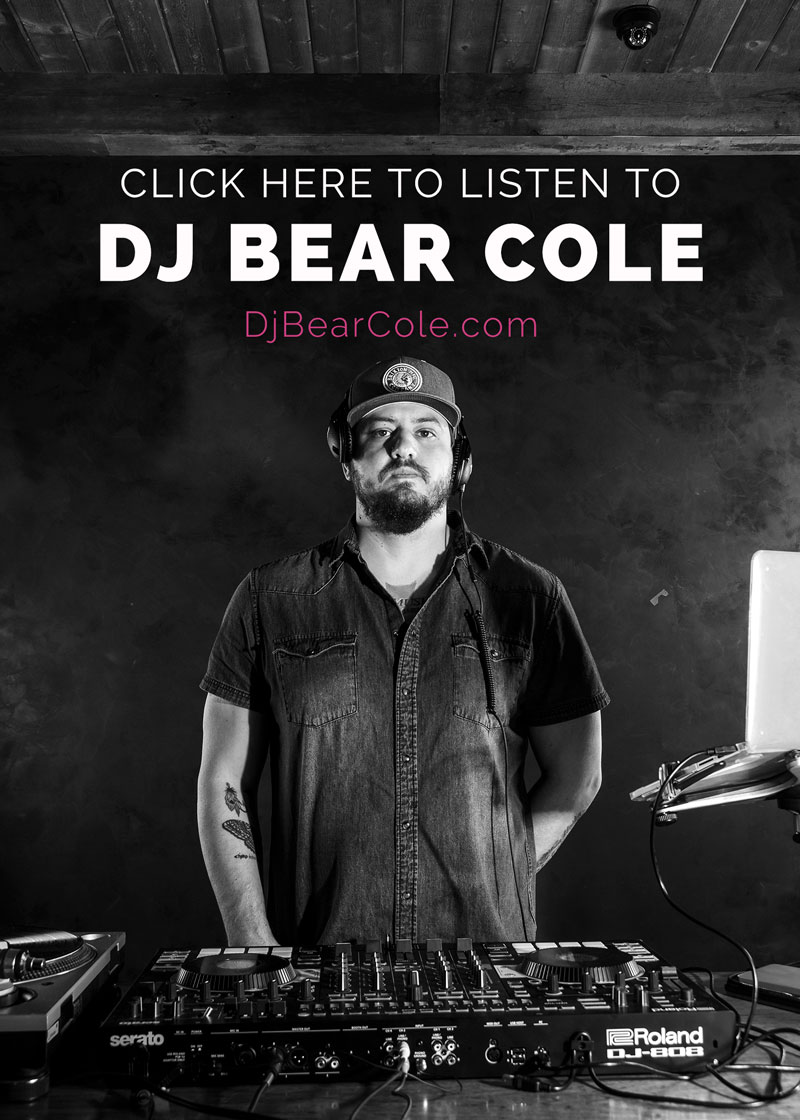 Listen to DJ Bear Cole website flyer